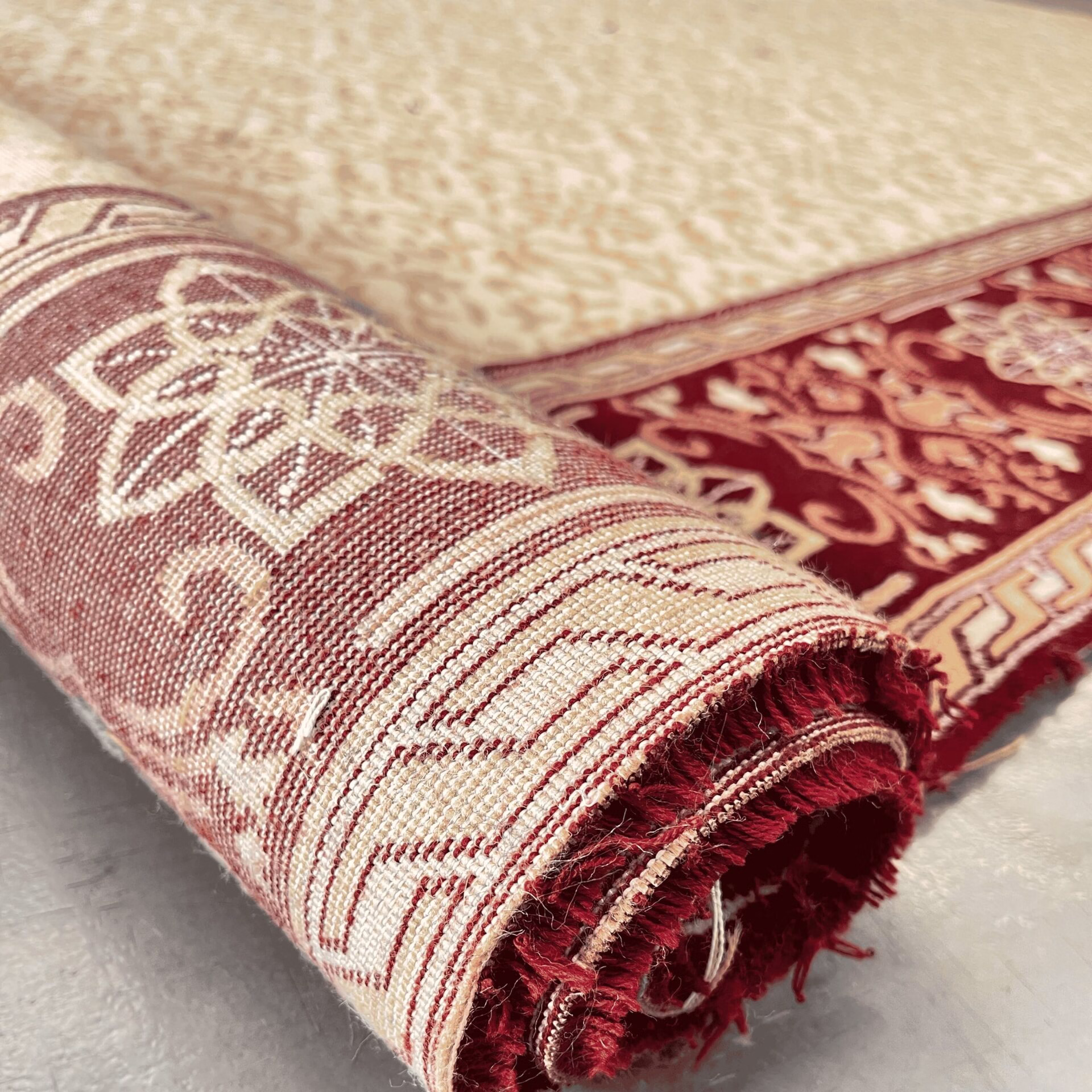 Arafa Mosque carpet with soft pile texture from Mostafawi Carpets Dubai