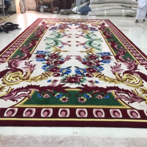 Best Hand Tufted Carpet in Dubai Block Pattern Design